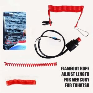 YRNGJ ปลอดภัย สายคล้องคอสวิตช์ฆ่าเรือ ยืดหยุ่นได้ ทั่วไป สายเชื่อมต่อสวิตช์ฆ่า แดง เชือกปิดเครื่องยนต์ ปุ่มหยุดเครื่องยนต์ เครื่องยนต์นอกเรือ