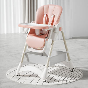 Baby Adjustable Baby High Chair Rocking Chair Foldable Variable Rocking Horse With Wheels 3-speed Adjustable Backrest Removable Chair Legs Removable Dinner Plate