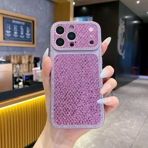 Rhinestone Glitter Sparkling Camera Protection Case For iPhone 17 Air 16 15 14 13 12 11 Pro Max Shockproof Lattice Back Cover