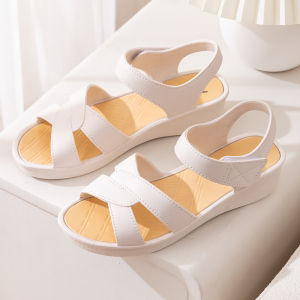 Free Shipping Stylish Sandals For Moms New Summer Collection Featuring A Wedge Heel Non-Slip Soles Comfortable Soft Insoles Elegant Design Versatile For Various Outfits And Suitable For Middle-Aged And Older Women To Wear Outdoors