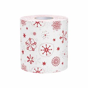 QINJUE Santa Printed Christmas Toilet Roll Paper Kitchen Tool Color Pattern Xmas Tissue Roll Happy 2026 Christmas Tree Printed Christmas Pattern Tissue Home Decoration  Year