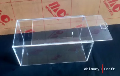 Kotak Penyimpanan Akrilik Tahan Lama Warna bening - Tutup Geser