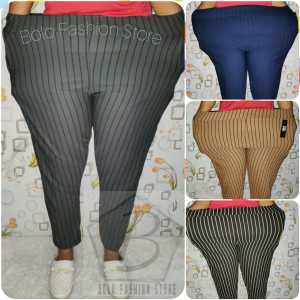 XXXL | Luna Super Jumbo Motif Salur Premium Tebal Terbaru | Celana Panjang Wanita dan Pria Dewasa Ukuran Besar Muat BB 100kg+ Motif Garis | Super Big Size Pants