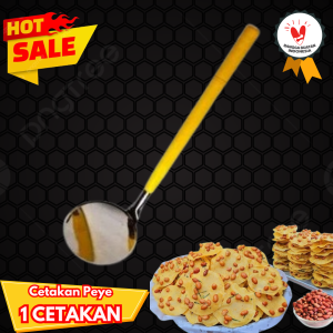 Cetakan peyek bulat bahan stainless anti karat anti lengket 1 cetakan dan 3 cetakan