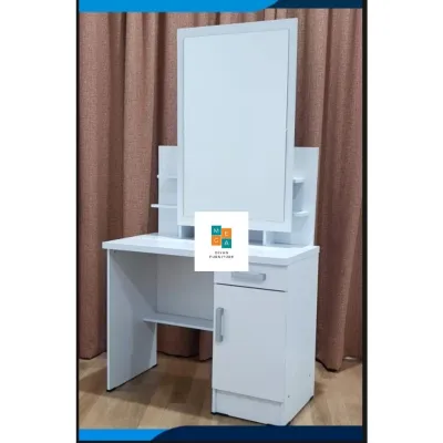 Meja Rias Minimalis Kaca Sliding Putih MRS 5902 (Kotak)