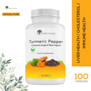 Naturethics Organic Turmeric Black Pepper Capsules FDA Approved   (Highest Potency with Pepper) Curcumin Piperine 500mg 100 capsules