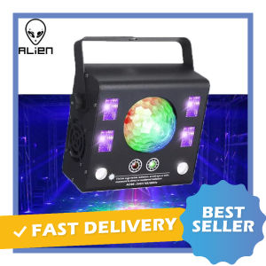 Lampu Sorot Proyektor Laser LED Cerdas 4in1 Kontrol Suara Pencahayaan Panggung Bar Disco DJ DMX Party Lights 50 W Flash Light Alien - 7CLL2NBK
