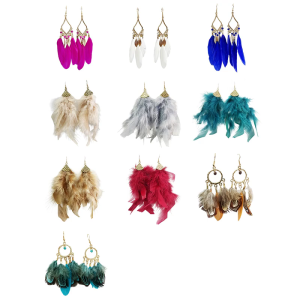 Feather Drop Earrings With Handcrafted Tassels Detailing Lightweight Comfortable Feather Ear Drops Gift