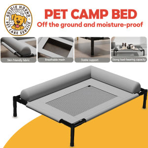 Pet Camp Bed Mesh Elevated Dog Beds Breathable Removable Raised Moisture-Proof Bed with Pillow Dog and Cats Cots Beds Outdoor Use