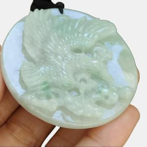 Guardian Eagle Duo – Five Elements in Jadeite Certified Pair (SZ20046580/SZ20046581 Sku: pendant409)