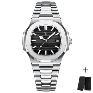 POEDAGAR Watch for Men Original Sports Waterproof Luminous Date Men Wristwatch Square Dial Quartz Man Clock Sale Now