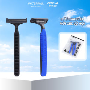 Dao cạo dùng 1 lần đi du lịch Colorlamb lưỡi kép dao cạo râu cạo lông wax bikini gói 3 chiếc - Waterfall