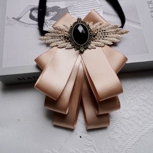 GOLDVAULT Alloy Mens Suit Lapel Flowers Polyester Faux Stone Neck Decoration Fashion Bow Tie Necktie Wedding