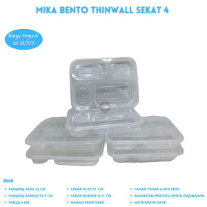 Mika Bento Sekat 4 Bening Partisi Bento Tray Bento (Isi 25 Pcs-S.K4D)
