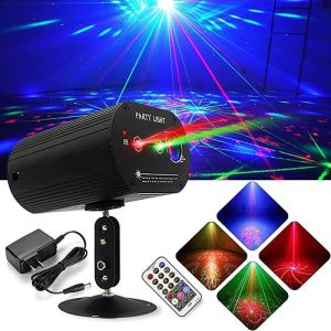 Disco Party Stage Lighting Laser Projection Lighting Voice Control Red Blue Green Stroboscopic DJ Club Lighting Home Party Decorations Party Decorative Lighting