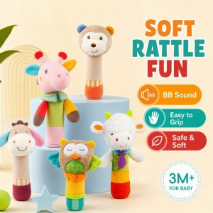 Soft Plush Animal Baby Rattle Toy Squeeze Hand Bell Early Development Educational Sensory Toy For Newborn Cute Styles