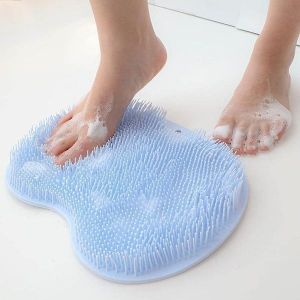 Foot Washing Brush Silicone Bath Foot Massage Pad Mat Shower Massage Bathroom Non-slip Bath Mat Anti Skid Pad for Foot Wash Shower-Foot-Massager