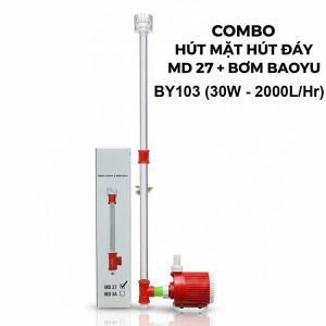 Combo Bơm Baoyu BY102-BYS105 + Hút Mặt Hút Đáy MD27 MD34 - Lọc Sạch Nước Bể Cá