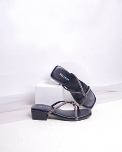 Sandal Heels Tali SELENA All Colors | Sendal Hak Tahu Wanita Kekinian Tinggi 4cm Model Silang Crystal | Chunky Heel BELLEZA SELENA