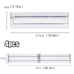 4Pcs Adjustable Clear Drawer Dividers 27.5-52cm Expandable Acrylic Drawer Partition Board