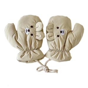 Kids Tear Resistant Snow Gloves With Adjustable Design and Loop Wrist Warm Lined Winter Sports Accessories