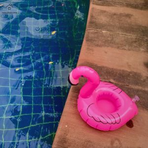 Bền PVC Flamingo ngăn để cốc cho hồ bơi nước bên và bên hồ bơi thư giãn