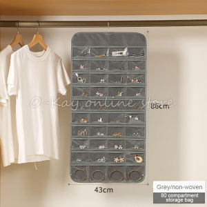 O-KAY Gantungan Organizer Jewelry Aksesoris Tempat Perhiasan Gantung Perhiasan Hanger Tempel Dinding Cincin Kalung Anting Gelang Storage Bag Anti Debu