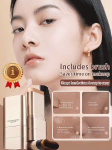 3-IN-1 Dual Head Foundation Stick/Concealer For Adult Women/Brighten & Lightweight Cover/Easy Blend For Everyday Makeup/Date Night & Party