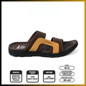 Sandal Selop Slip on Kulit Premium Pria Cowok Dewasa Terbaru Kekinian casual formal Termurah