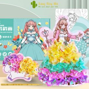 Sổ tay thiết kế thời trang Đồ chơi sticker dán thay đổi hình công chúa Fashion Design Drawing