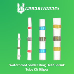 Waterproof Solder Ring Heat Shrink Tube Kit 50pcs Seal Butt Wire Connector Marine Automotive
