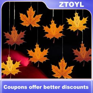 【ZTOYL】 8pcs Autumn Thanksgiving Maple Leaf Hanging Decoration Thanksgiving Pendant Party Hanging Decoration