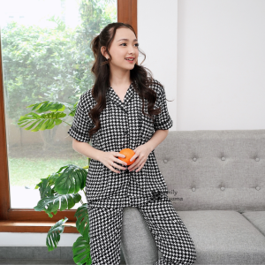 EMILY PIYAMA Model Laisa Set Piyama Pajamas Baju Tidur Busui Bumil Lengan Panjang Celana Panjang