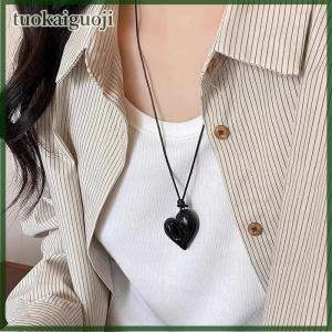 tuokaiguoji Fashion Irregular Heart Pendant Necklace For Women Girls Sweet Adjustable Pull-out Sweater Chain Jewelry Accessories Gifts