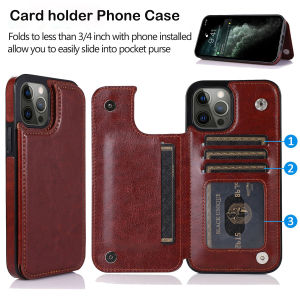 Luxury Crazy Horse Pattern Leather Wallet Flip Protective Phone Case For iPhone 15 11 14 12 13 Pro Max Creative Card Slots