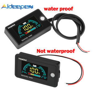 Aideepen DC 8-100V LCD Digital Display Two-Wire Voltage and Electricity Indicator Universal Battery Ternary/Lithium Iron/Acid Batteries with Temperature Displa