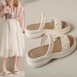 [Free Shipping] High-End Sandals For Women New Summer Styles Soft-Soled Suitable For Wearing With Dresses Versatile For Both Sandals And Slippers