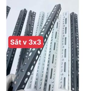Sắt V3x3 lỗ (màu trắng đen) - lắp kệ sắt V lỗ Thanh Sắt V Lỗ 3x3 Đa Năng Lắp Kệ Sơn Sắt Tĩnh Điện