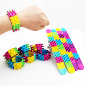 Silicone Slap Bracelets Sensory Bracelet Sensory Anxiety Bracelets Rainbow Wrist Snap Bands Fidget Toy for Party