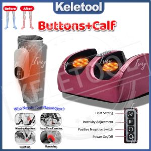 Foot Massager Machine Feet Massage Kneading Heating Massager Electric Roller Foot Massager Leg Massager Hot Compress Calf Masssager Feet Kneading Musle Relax Foot Massage Machine