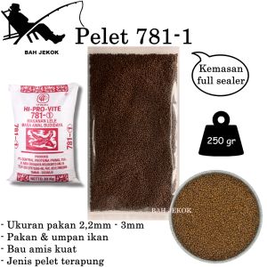 Pelet 781 Pakan Ikan Lele Mas Nila Gabus dll di kolam & Akuarium (250gr)