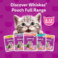 WHISKAS - Wet Cat Food for Kitten (2-12 month) in Chicken Mousse Flavour, 80g. 