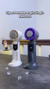 ICE Cooling Fan Protable Rechargeable Handheld 100Gears LED Display Foldable FN50 Mini Kipas可折叠桌面支架手持冰敷小风扇