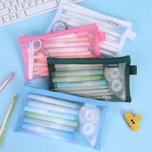 DSFVE Korean Version Net Pen Bag Ins High Appearance Level Pencil Bag Stationery Gifts Multifunction Stationery Storage Bag Student