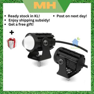White Yellow Dual Color Motorcycle LED Headlight Fisheye Lens Mini Driving Light Spotlight 12-80V fog light 3000