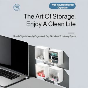 Waterproof Wallmounted Flip Lid Storage Box Organization Box For Lipstick And Cotton Swab