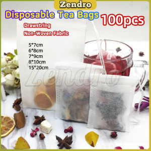 ZEO Disposable Drawstring Non-Woven Fabric Tea Herb Filter Bag Pouch 100pcs 50pcs