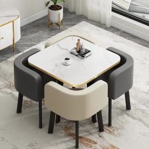 ⚡Round Table Resting Area One Table and Four Chairs Set Light Luxury Leisure Negotiation Table and Chair Combination Reception