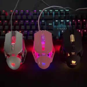 (HD1)T-WOLF Sói Sấm Sét G530 Chuột chơi game USB Chuột chơi game E-sports có dây với chức năng macro và đèn chiếu sáng.