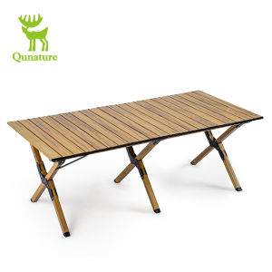 Qunature Outdoor Folding Table Egg Roll Aluminum Alloy Camping Table Portable Pinics BBQS Fishing Table Outdoor Furniture